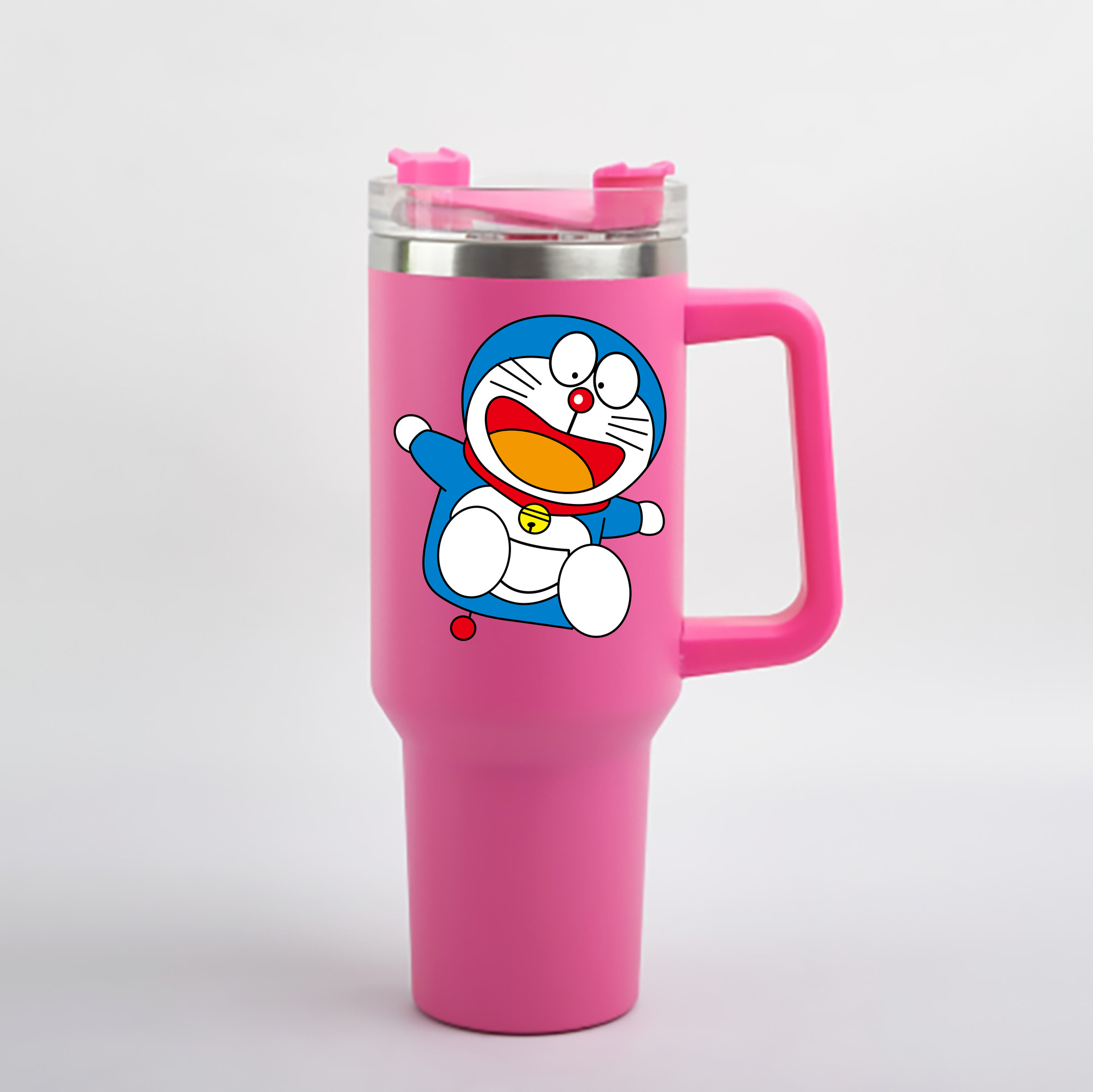 （画像用） ドラえもん Doraemon 1200mL車用タンブラー - クリスタルステッカー（プラスチックストロー付き）